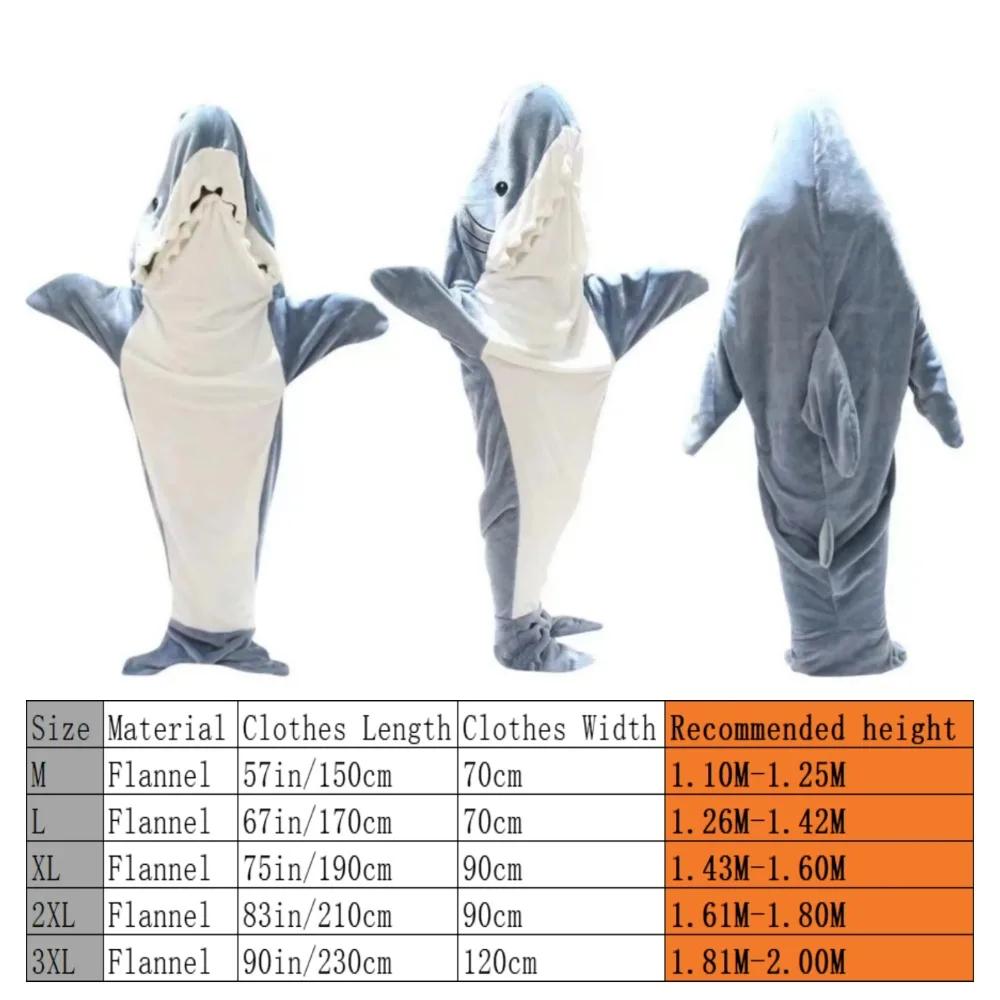 Fun shark-themed sleeping bag pajama for kids; a comfortable and playful wearable blanket for all-day use.