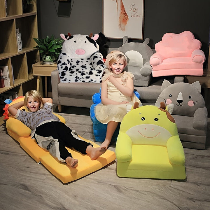 Portable kids' folding sofa, lightweight children's furniture for any room. Creates a cozy nook for play or rest.
