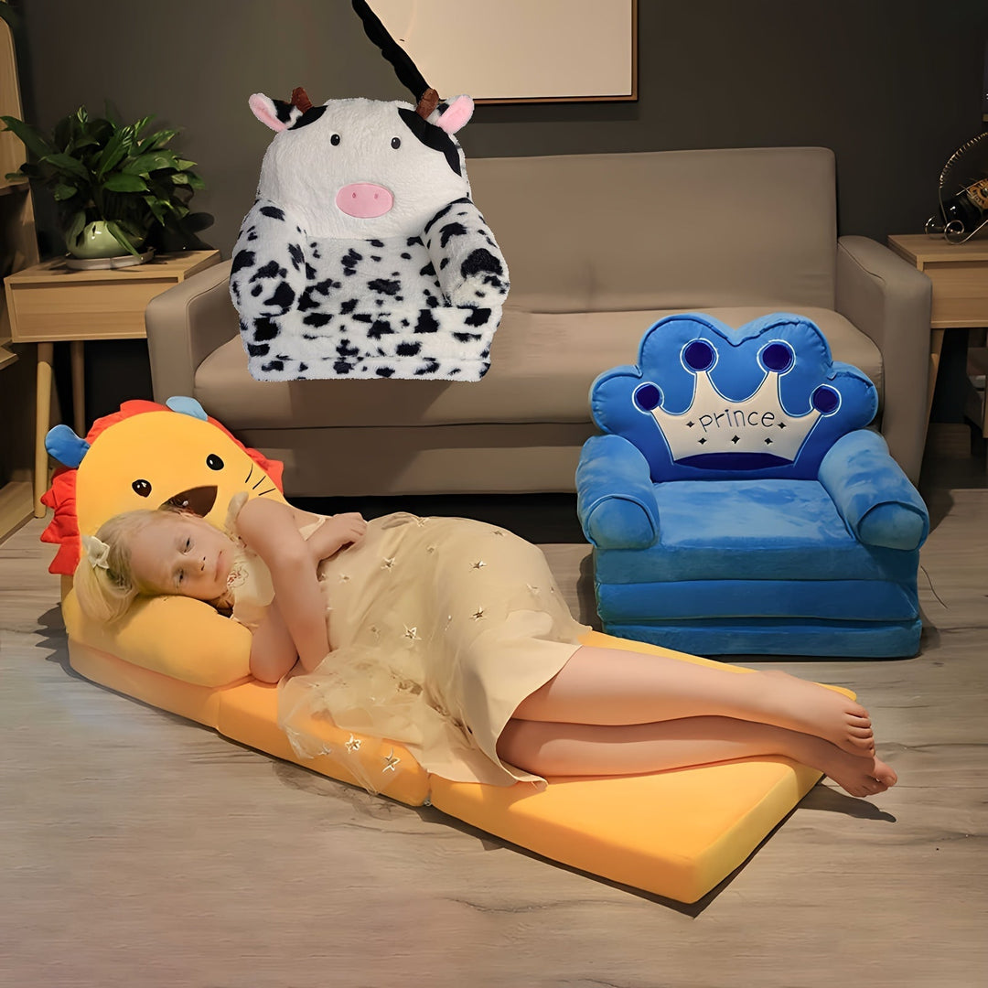 Stylish kids' folding sofa, a comfortable & practical addition to any playroom or nursery decor. Foam sofa for children.