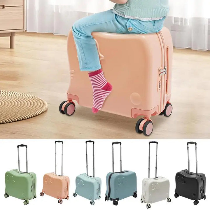 Durable children's suitcase with playful elephant design, easy rolling for toddler travel.