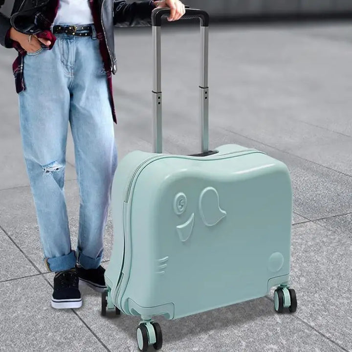 Elephant cartoon carry-on luggage for kids, a fun and durable travel companion.