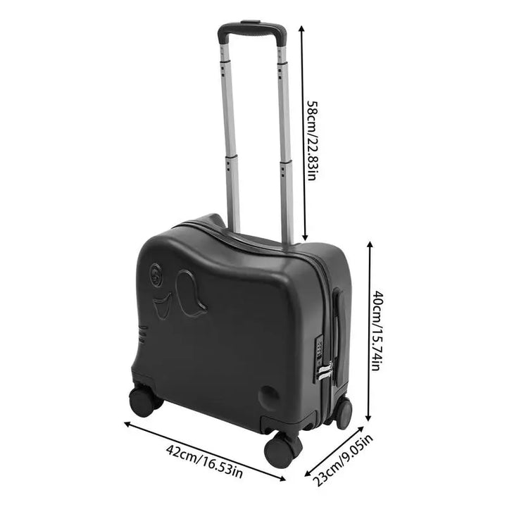 Boys & girls elephant cartoon rolling carry-on, durable kids luggage for fun trips.