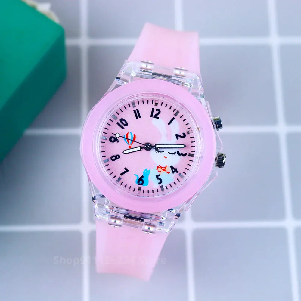 Glow-in-the-dark Spider-Man watch for kids, durable red silicone strap. Helps children learn time.