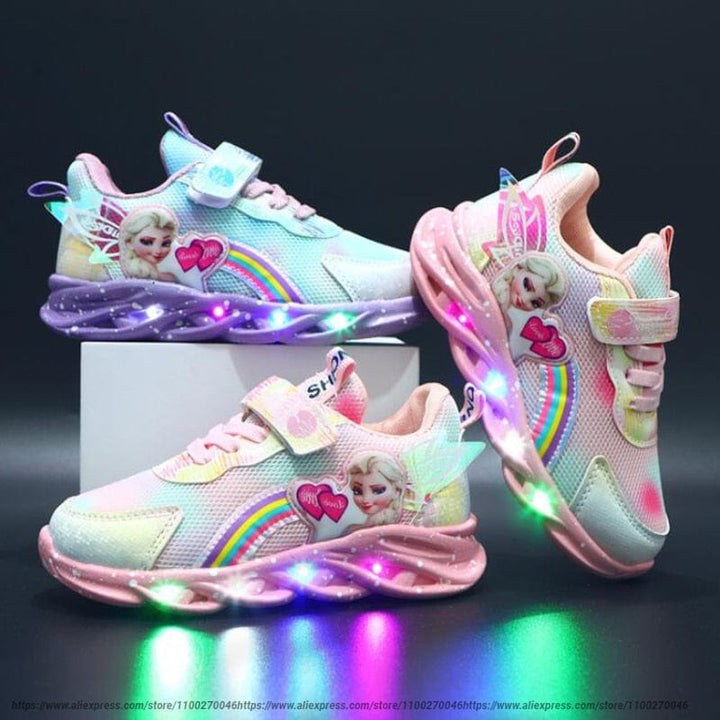Playful GlowStride LED light-up sneakers for kids, comfortable & durable, perfect activewear for boys and girls.