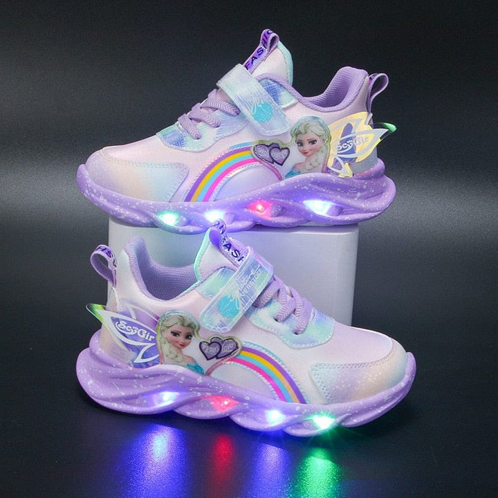 Children's comfortable GlowStride LED shoes with bright lights, easy hook-and-loop, ideal for parties & play.