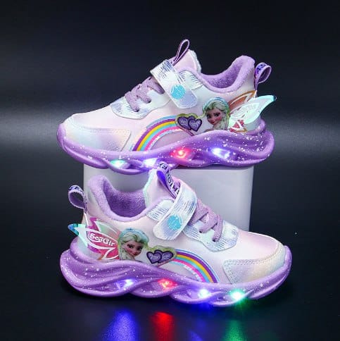 Boys' & girls' GlowStride LED light-up sneakers, comfortable, playful footwear with easy hook-and-loop straps.