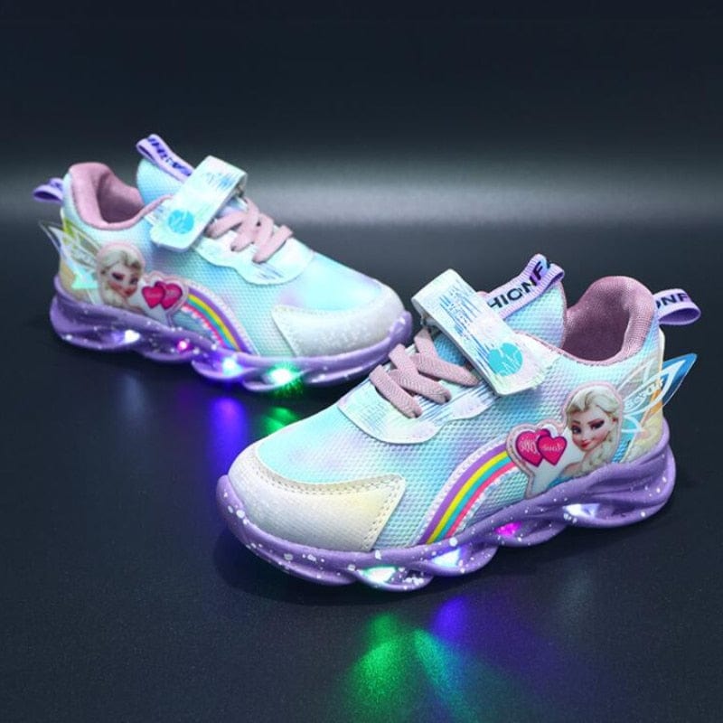 Kids' comfortable GlowStride LED light-up shoes, durable activewear for boys and girls, hook-and-loop fastening.
