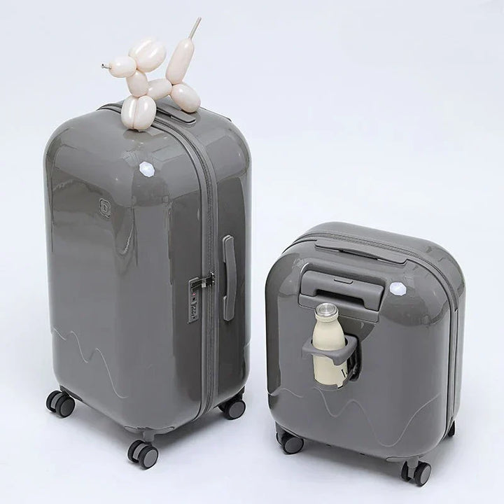 Easy-to-maneuver kids' carry-on suitcase, hard shell, with spinner wheels for boys & girls' vacation travel.