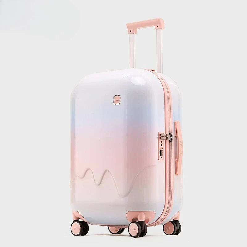 Kids' carry-on hard shell suitcase, secure lock, 360 spinner wheels, ideal for children's flights & adventures.