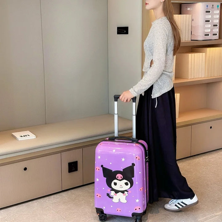 Kids' hardshell carry-on luggage with smooth spinner wheels for easy travel.
