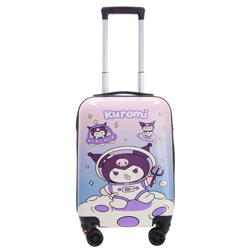 Cute cartoon design kids' hard shell carry-on suitcase. Perfect lightweight travel bag for children.