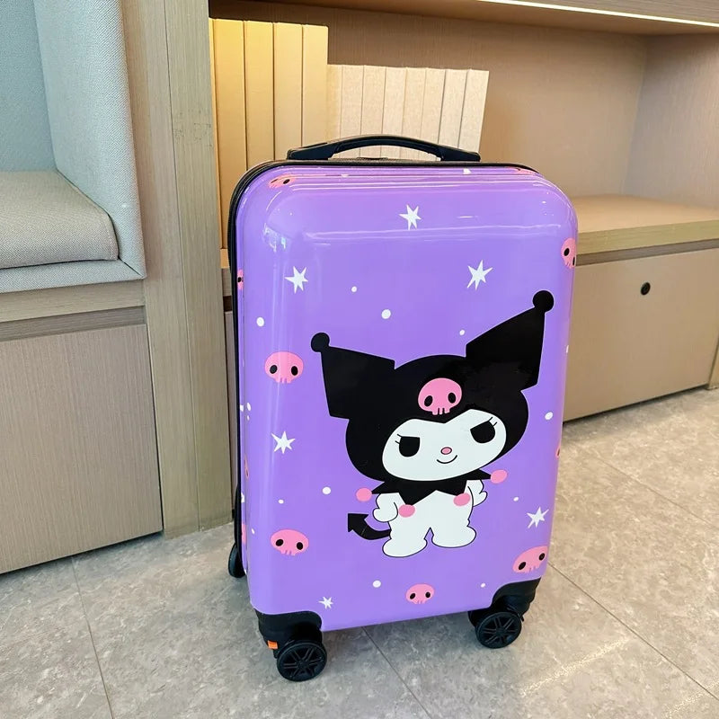 Children's hard shell carry-on suitcase with smooth spinner wheels. Ideal for boys' & girls' travel.