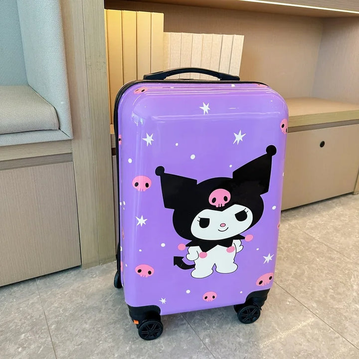 Children's hard shell carry-on suitcase with smooth spinner wheels. Ideal for boys' & girls' travel.