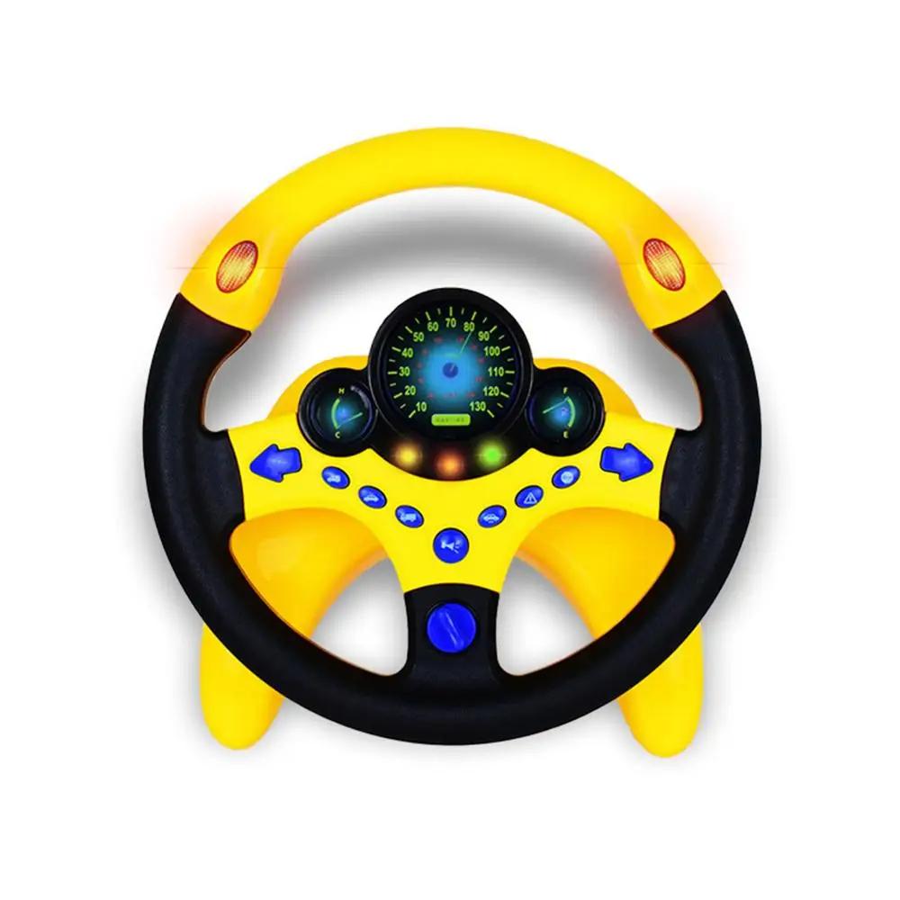Kids interactive driving simulator steering wheel toy with lights & sounds for pretend play & educational fun.