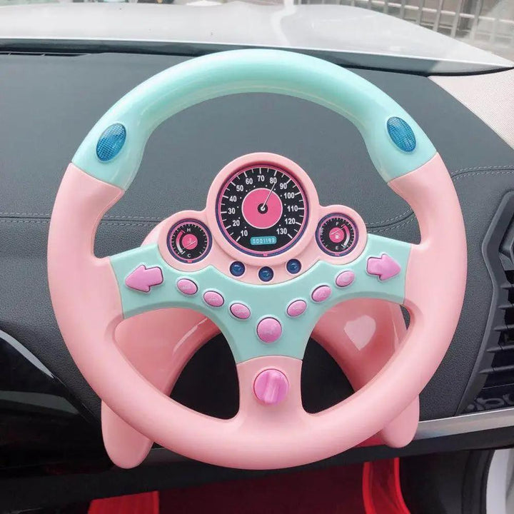 Sound and light interactive driving simulator steering wheel toy, a great pretend play gift for boys & girls.