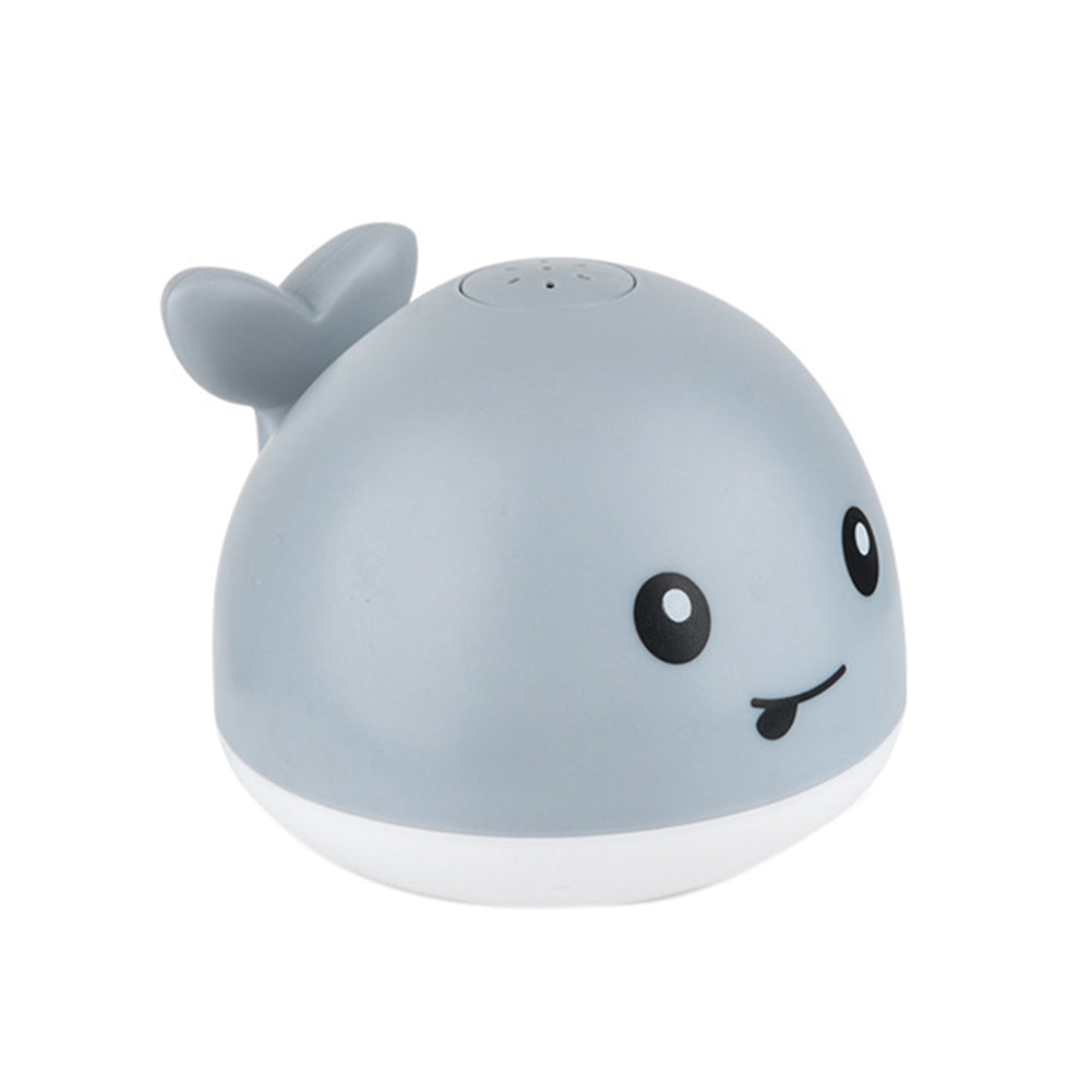 Kids' interactive light-up whale bath sprinkler toy with LED lights, perfect for fun water play and sensory development.