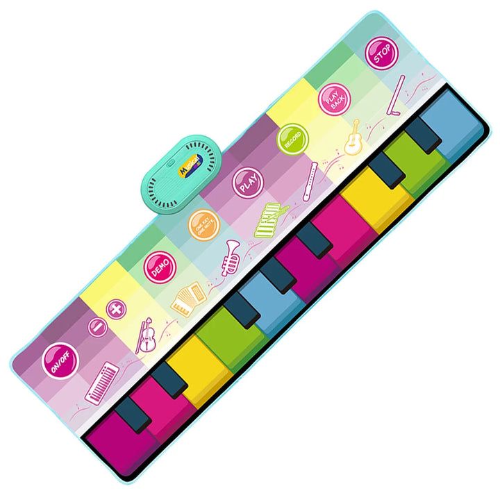 Vibrant kids' musical dance mat, a fun interactive piano toy perfect as a toddler gift for active play.