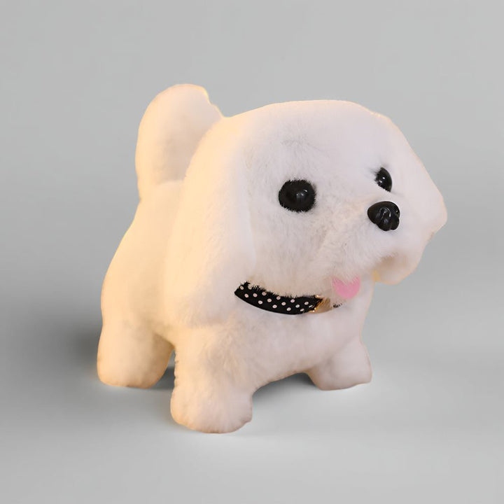 Cute plush robotic puppy toy, an interactive electronic dog for kids. Features smart responses & realistic sounds.