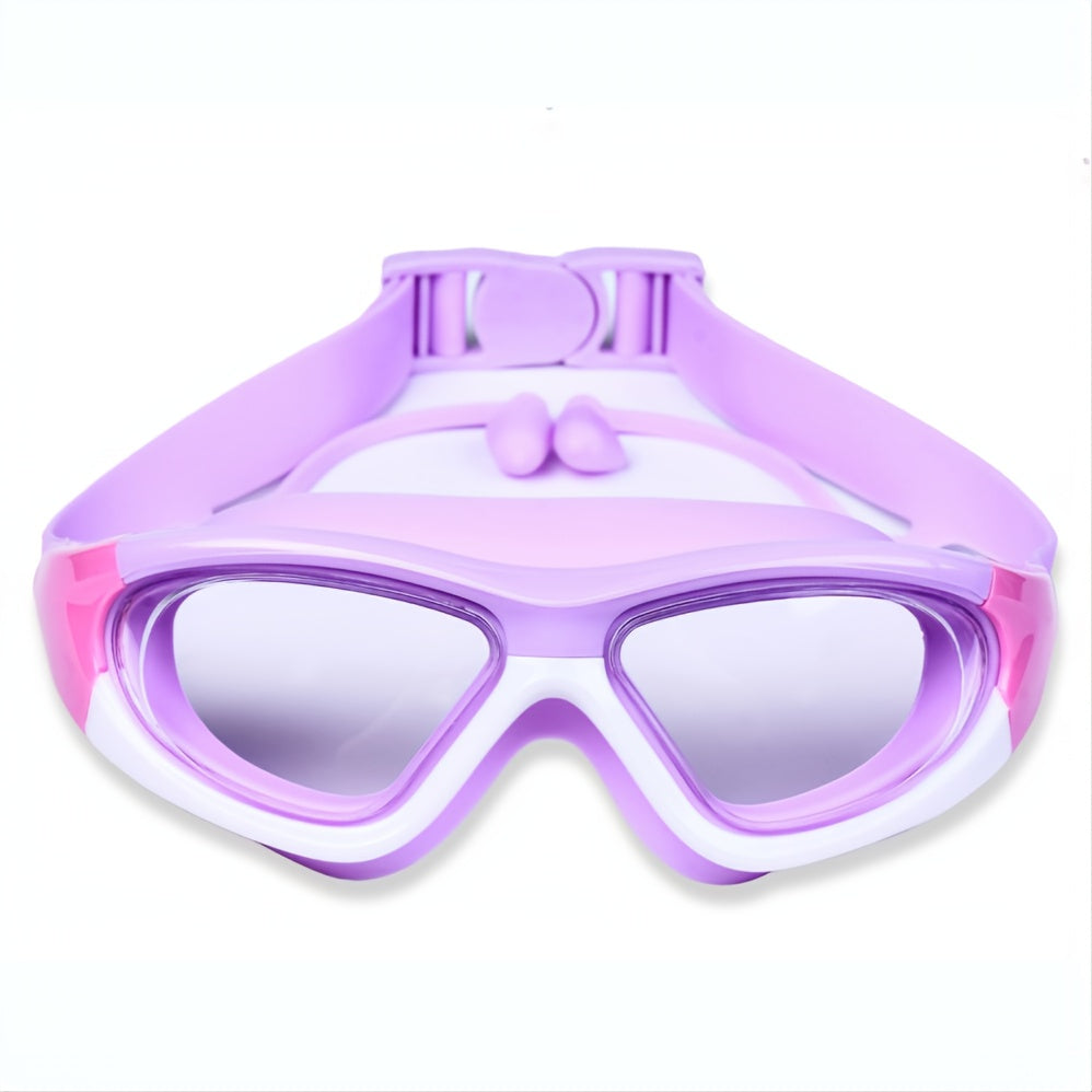 Anti-fog, leak-proof kids' swim goggles, UV protection, adjustable strap for clear underwater vision.