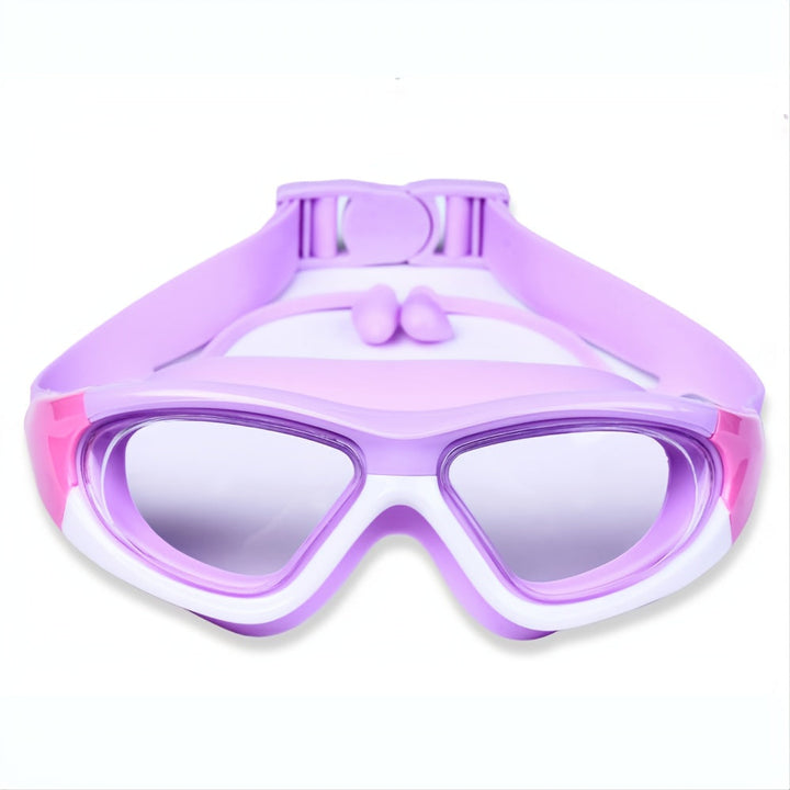 Anti-fog, leak-proof kids' swim goggles, UV protection, adjustable strap for clear underwater vision.