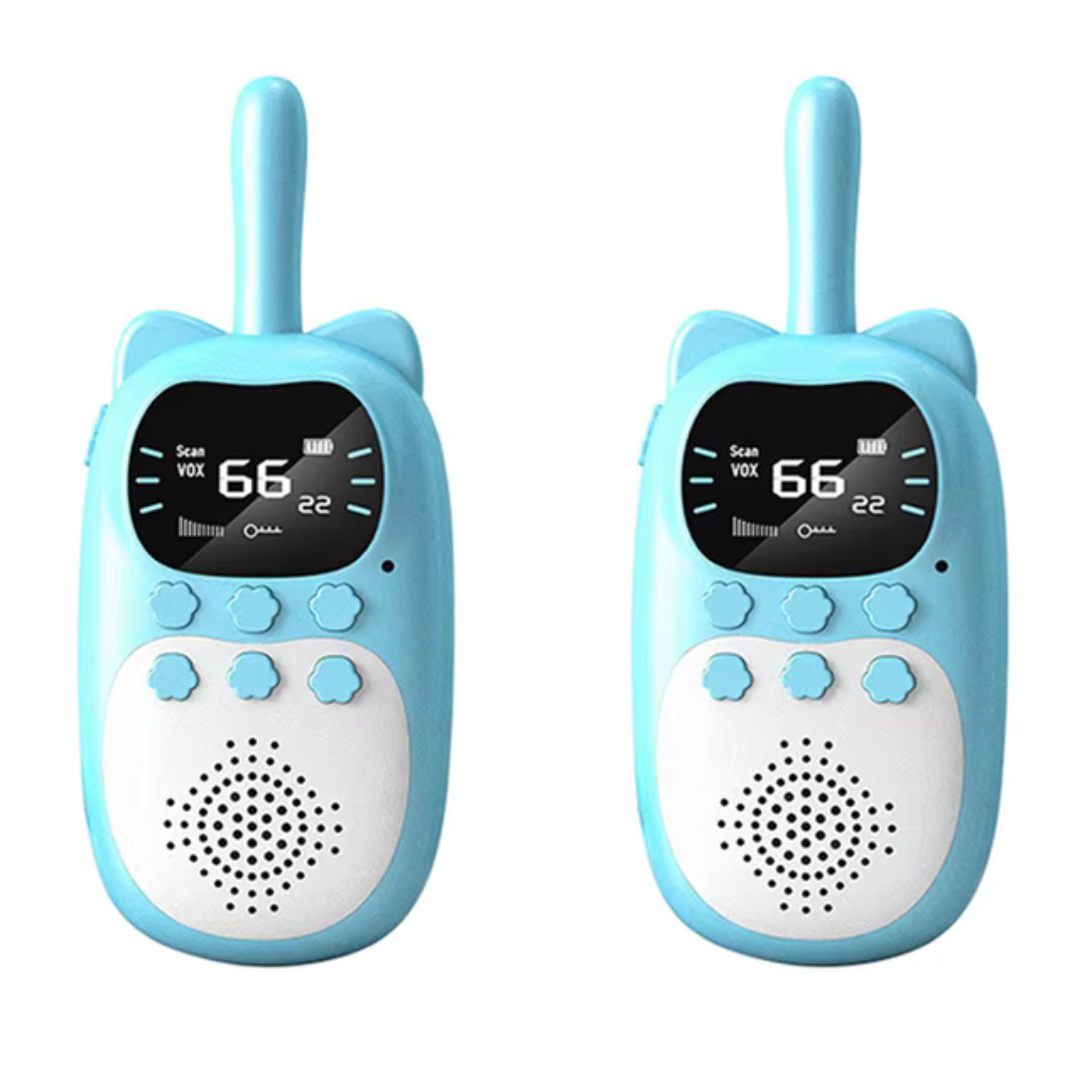 Kids' rechargeable digital walkie talkies for long-range outdoor play & adventure. Fun communication toy for children.