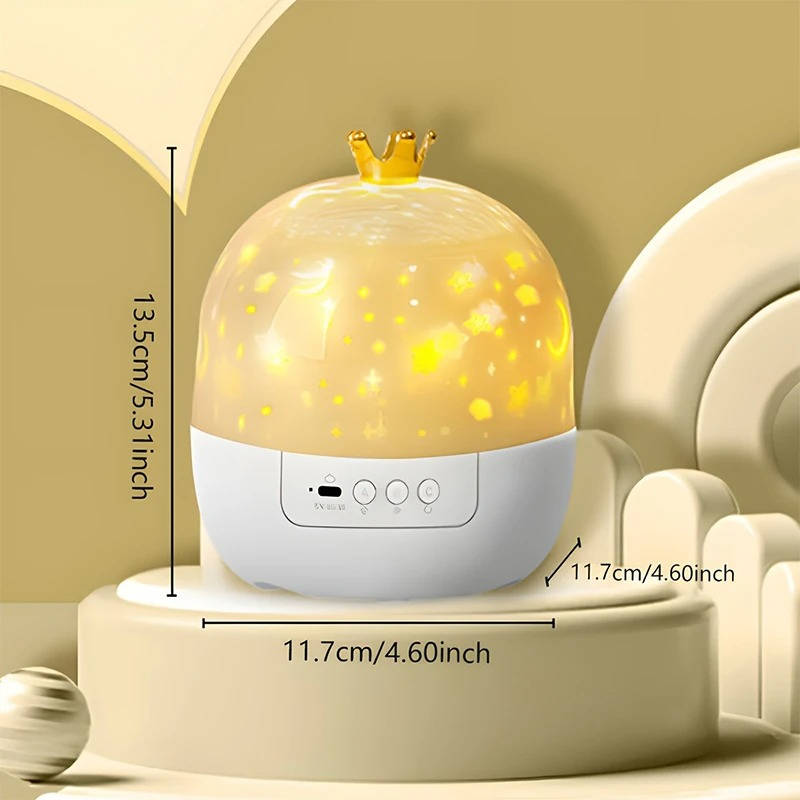 Rotating star & ocean projector night light for kids' rooms. Remote control for 6 calming scenes, ideal sleep companion.