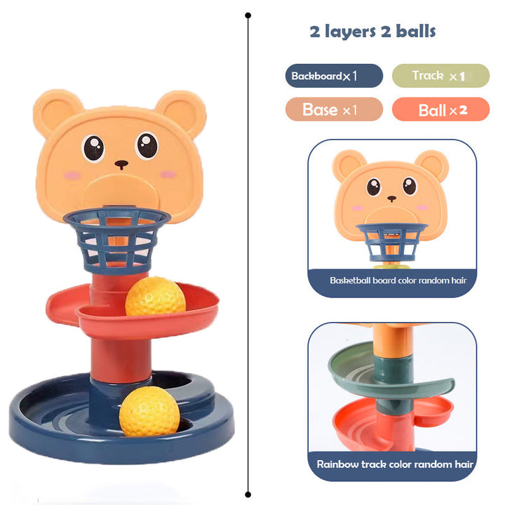 Educational Swirling Ball Drop Tower for preschoolers, a fun learning toy to enhance fine motor skills.