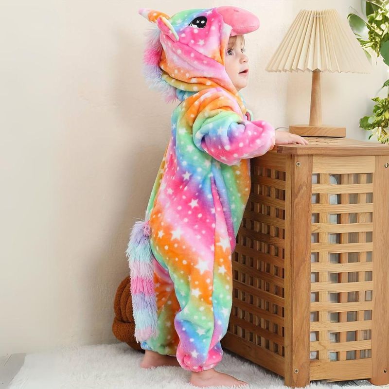 Kids' blue Stitch character animal onesie jumpsuit. Ultra-comfy children's fashion, great for play or costume.