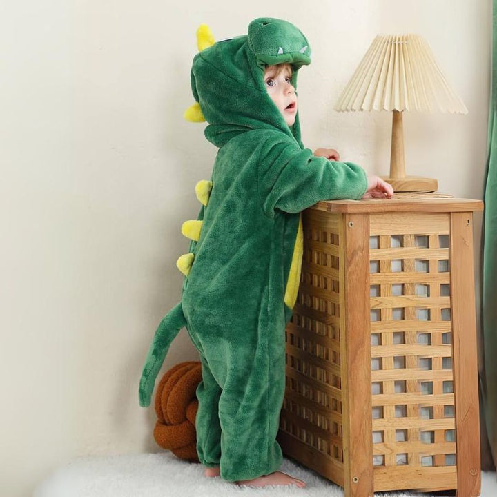 Playful tiger animal onesie jumpsuit for kids. Cozy toddler sleepwear & fun children's costume. Easy wear.