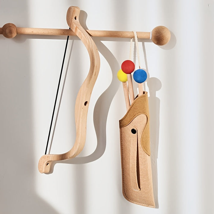 Safe soft-tipped arrows for kids' wooden bow and arrow set. Fun, educational outdoor play toy for young archers.