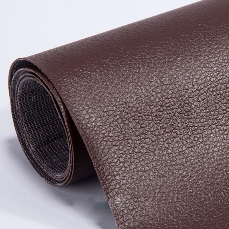 Heavy-duty self-adhesive repair patch for restoring damaged leather & vinyl furniture.