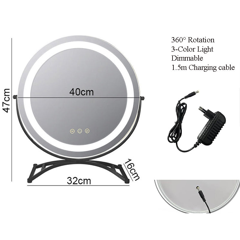LED lighted vanity makeup mirror with smart touch control for perfect beauty routines.
