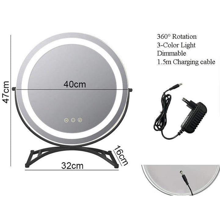 LED lighted vanity makeup mirror with smart touch control for perfect beauty routines.