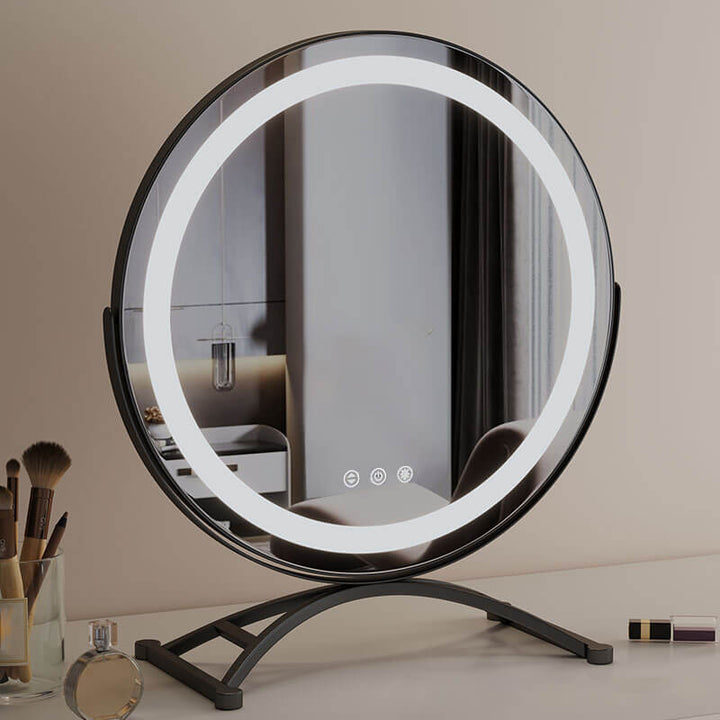Energy-efficient LED beauty mirror, offering touch control for customizable lighting.