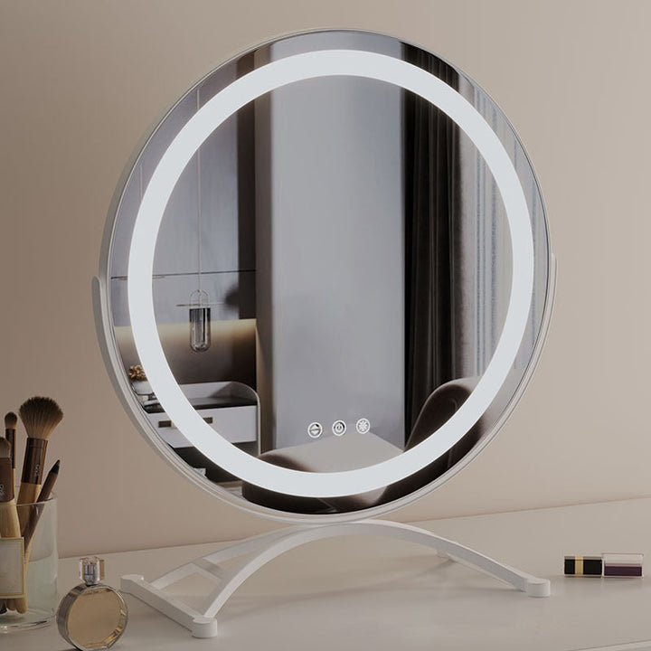 Professional LED makeup mirror, light up feature with adjustable brightness via smart touch.