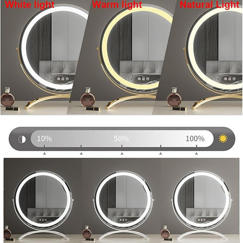 Smart touch control LED beauty mirror offering adjustable brightness for detailed makeup application.
