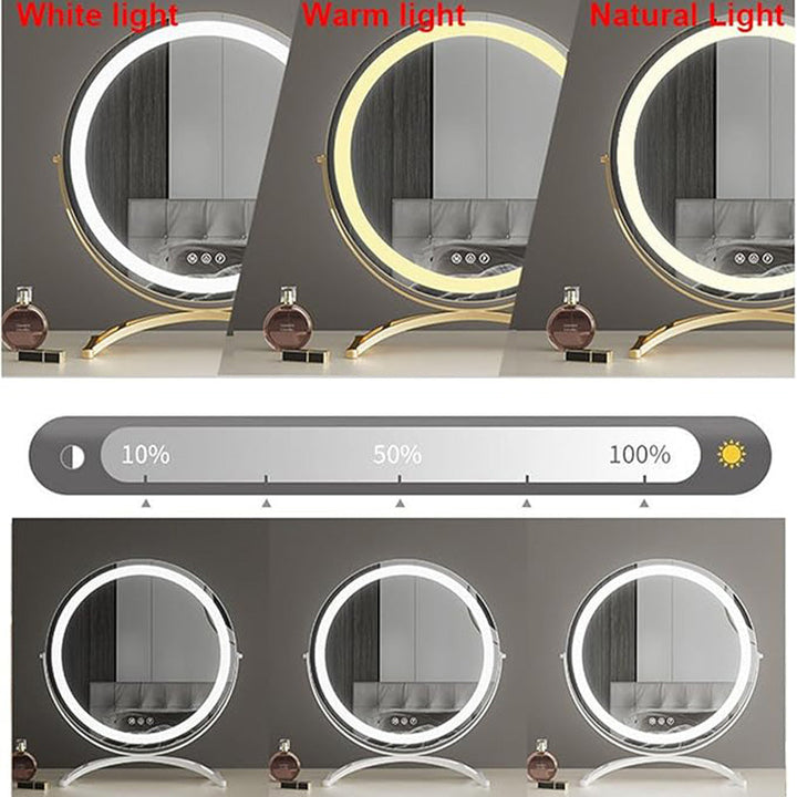 Smart touch control LED beauty mirror offering adjustable brightness for detailed makeup application.