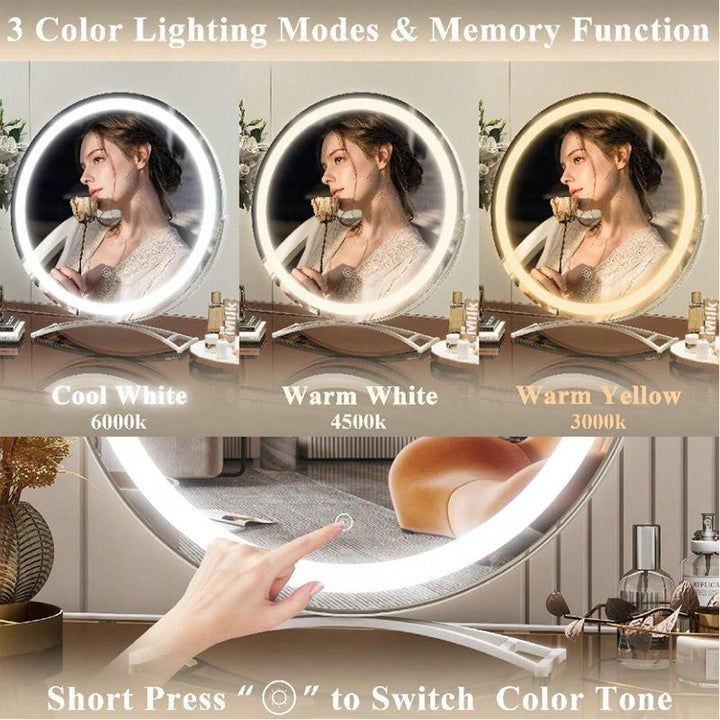 Enhance your beauty routine with this LED lighted vanity mirror, featuring intuitive touch control.