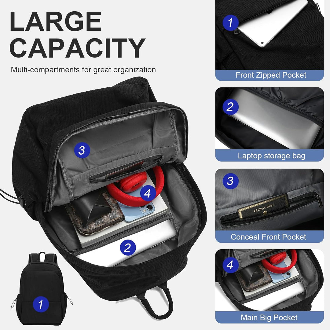 Daily carry 15.6" laptop backpack, water-resistant with multi-pockets.
