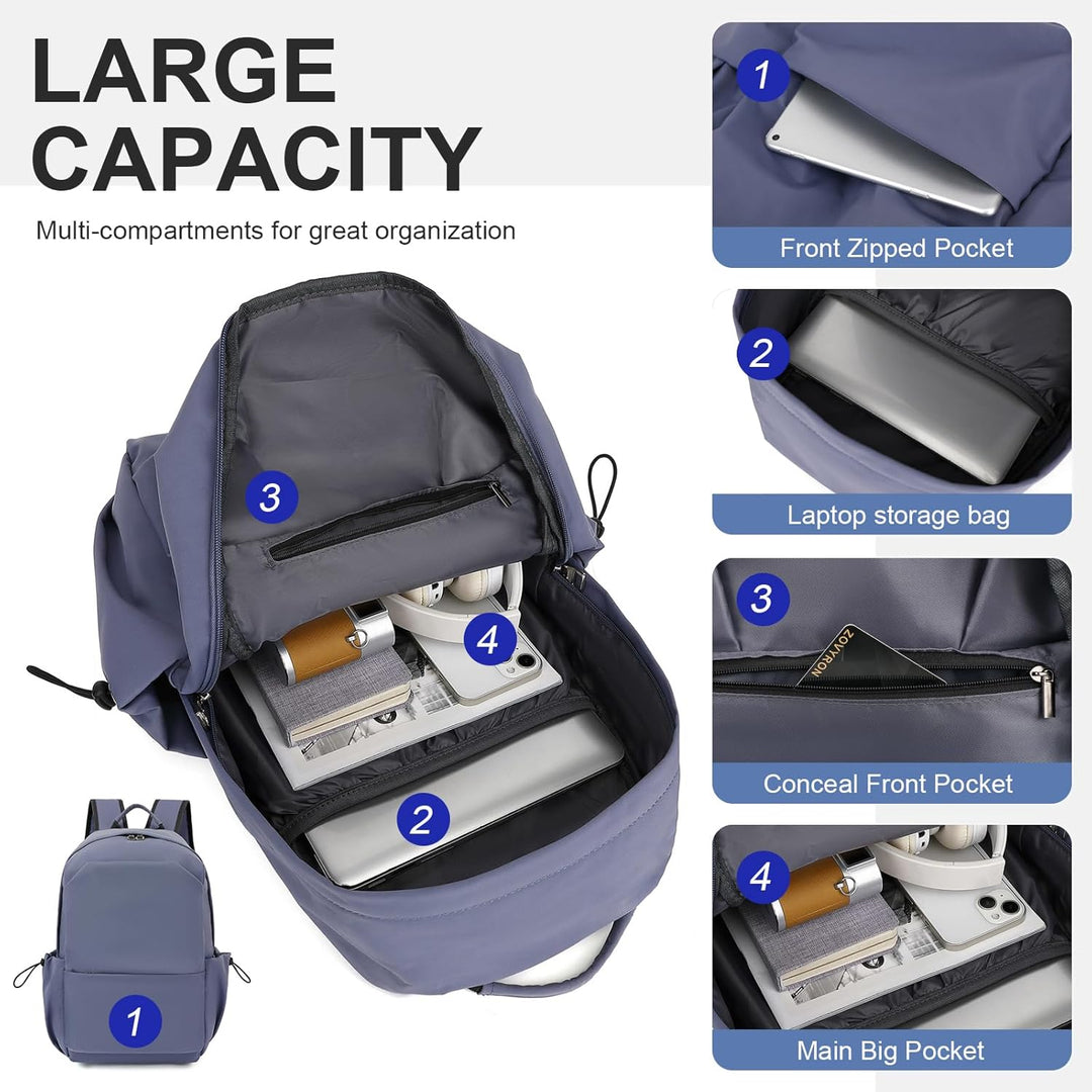 Organized water-resistant 15.6" laptop backpack for daily carry, TravelPro.