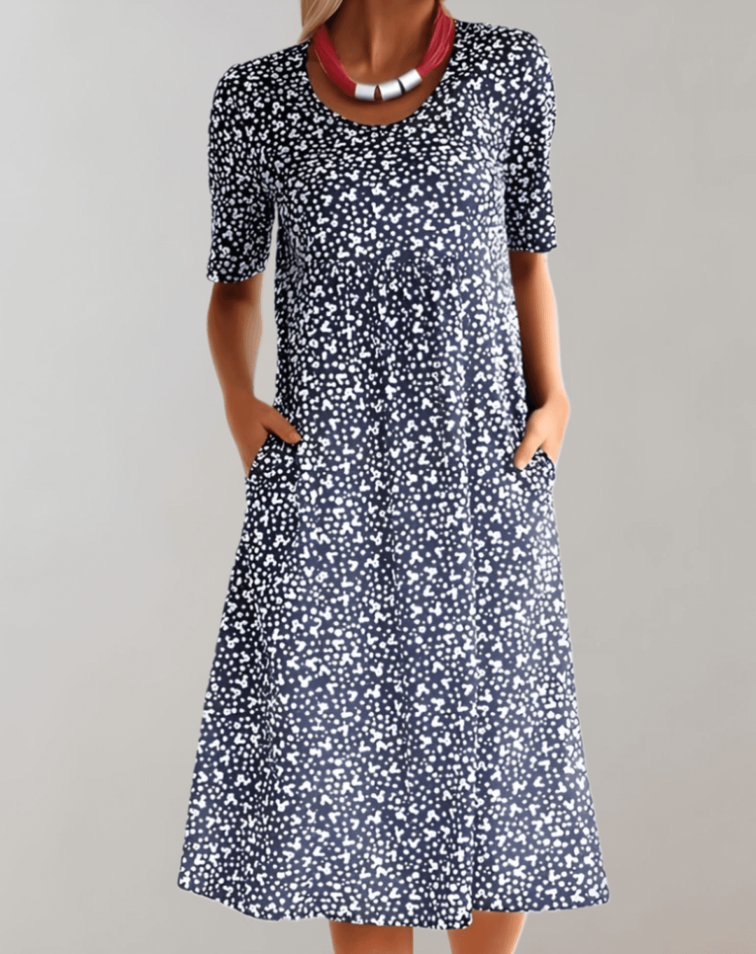 Effortless V-neck summer dress for women, lightweight and comfortable, ideal for warm weather day-to-night.