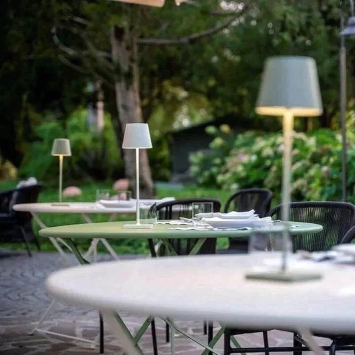 Dimmable LumoGlow wireless LED table lamp, easily adjust brightness with touch control.
