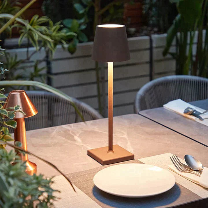 Cordless USB rechargeable LumoGlow LED lamp, offering flexible portable lighting solutions.