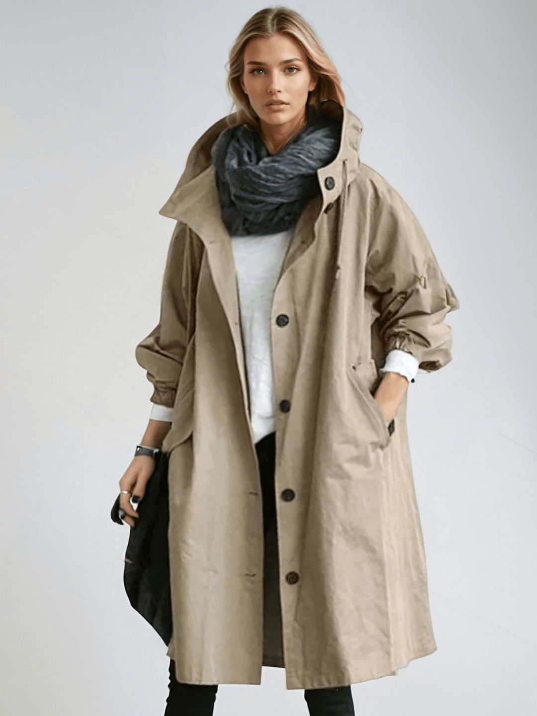 Water-repellent women's trench coat, a versatile transitional jacket. Great for fall, spring, and all-weather wear.