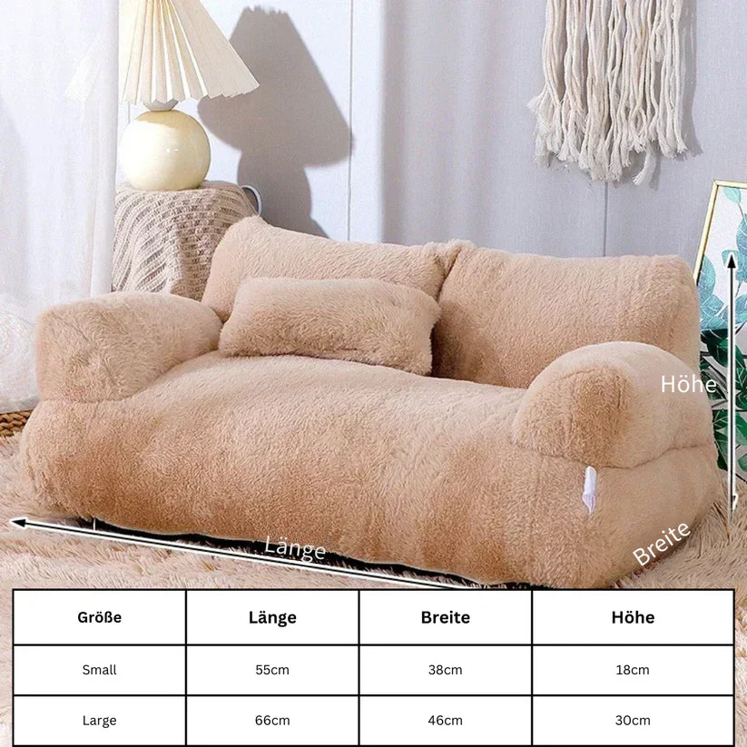 Elegant white Feline Luxury Cat Sofa Bed. Comfortable, washable cat furniture & ergonomic pet lounge for any feline.