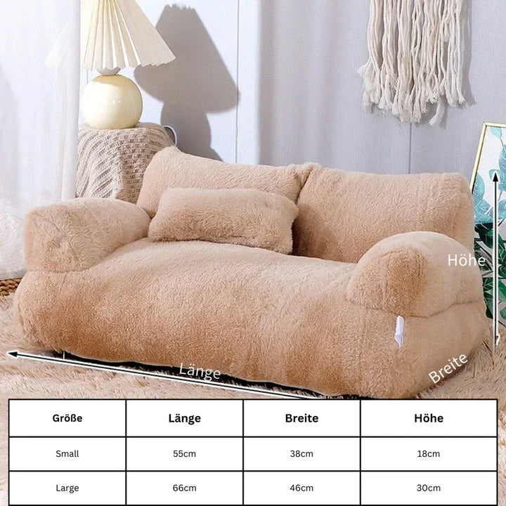 Elegant white Feline Luxury Cat Sofa Bed. Comfortable, washable cat furniture & ergonomic pet lounge for any feline.