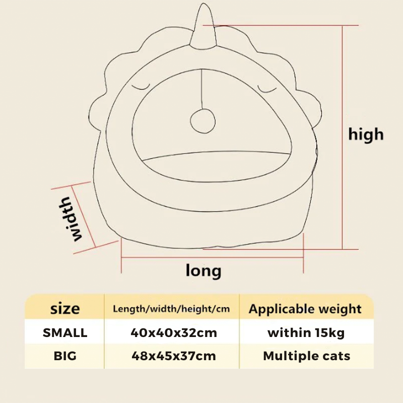 Ultra-soft Feline Cozy Cave Bed, a premium cat bed & pet furniture for sleepy cats. Cozy pet hideaway.