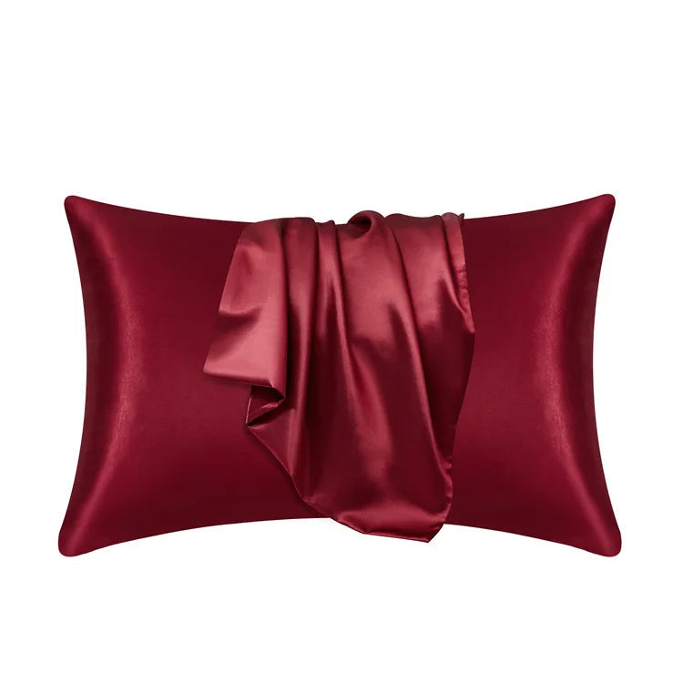 Natural mulberry silk pillowcase in use on a bed, showcasing its beauty sleep and anti-aging benefits