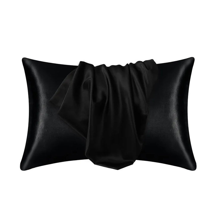 Folded premium mulberry silk pillowcase, a key item for hair care, skincare, and hypoallergenic comfort