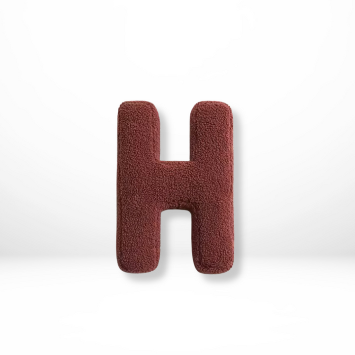 Soft texture velvet alphabet cushion, enriches bedroom and lounge areas.